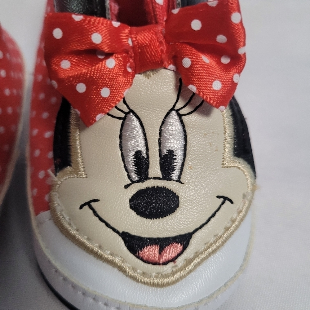 Disney Minnie Mouse Baby Girls  Polka Dot Slip On Shoes Size 3-6 months - Picture 2 of 6